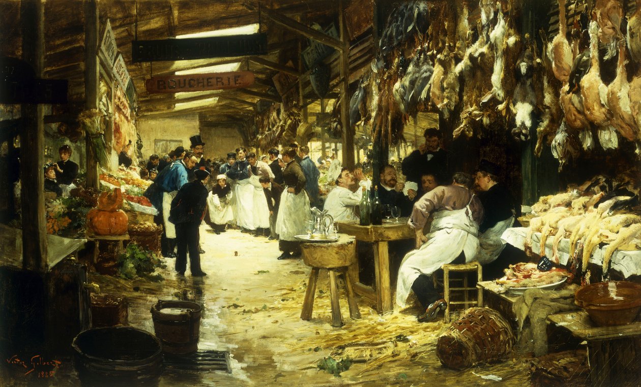 De Markt, 1885 door Victor Gabriel Gilbert