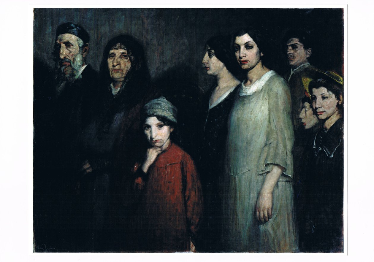 De emigranten, ca. 1910 (olieverf op doek) door Victor Hageman