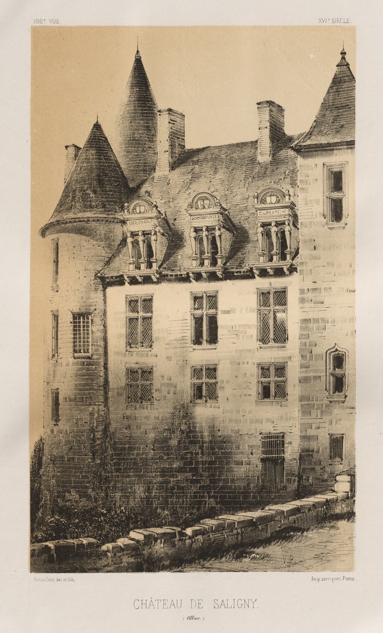 Pl.100, Château de Saligny Alliers, 1860 door Victor Petit