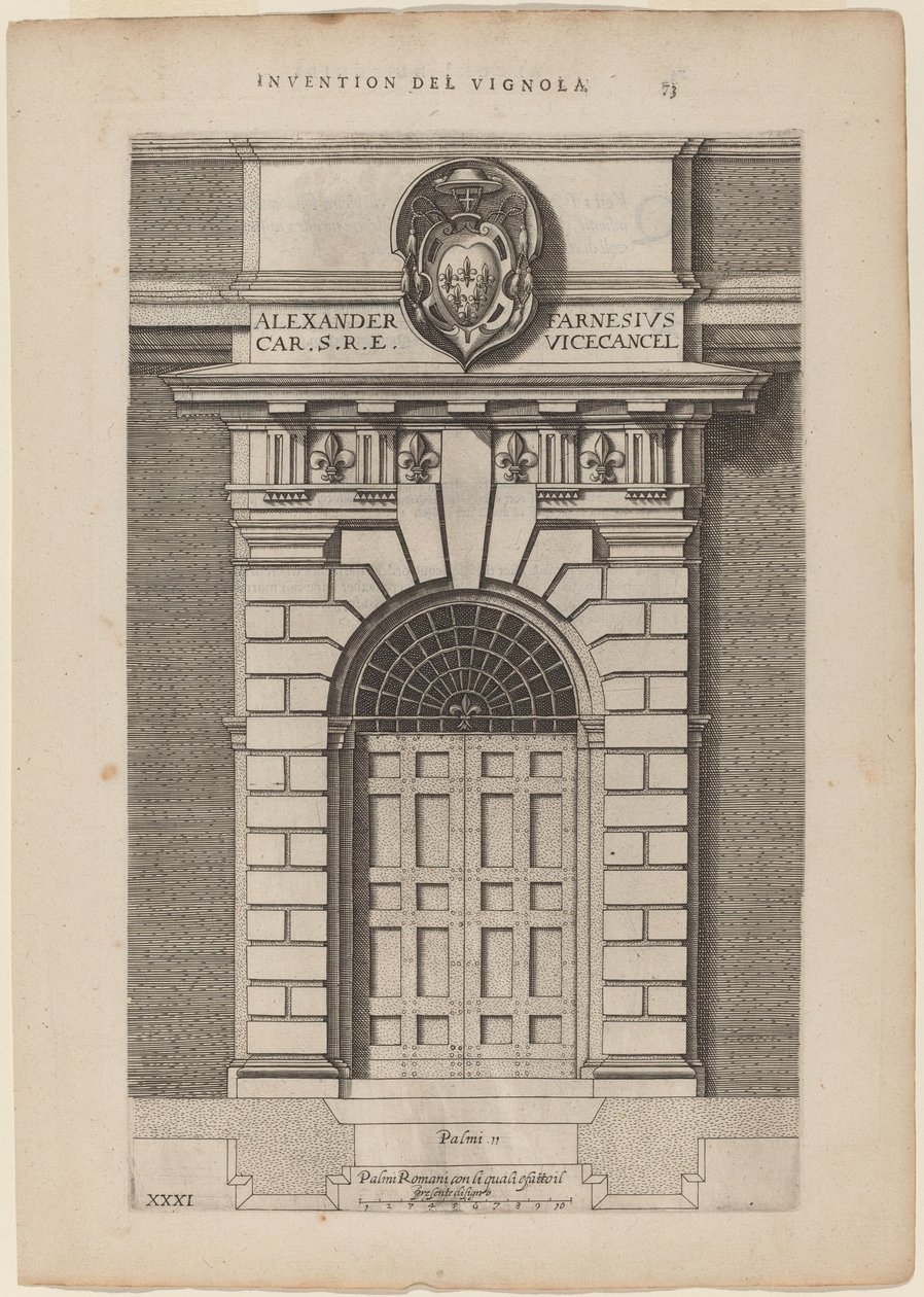 Deur van Farnese Paleis door Vignola