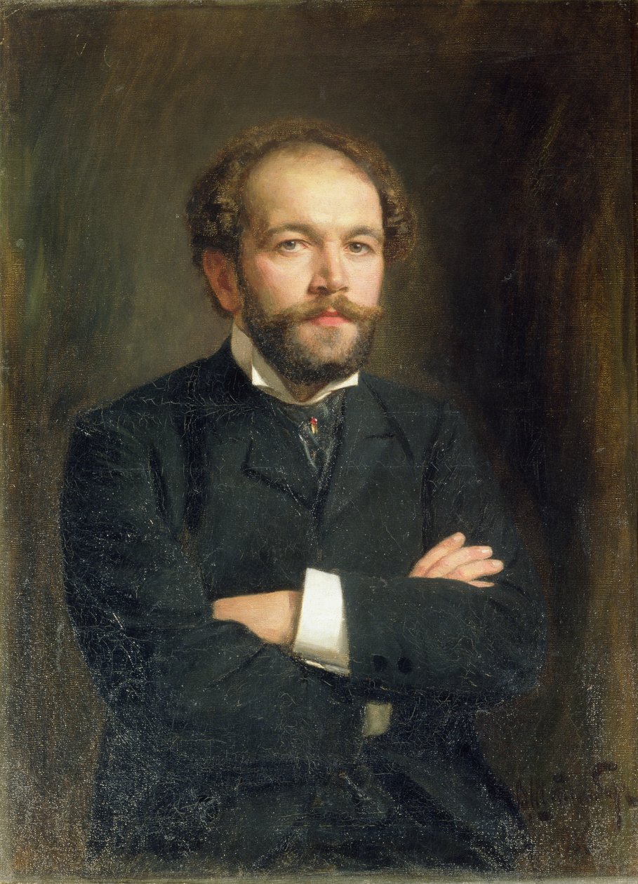 Portret van Nikolai Karlovich Medtner (1879-1951) 1906 door Viktor Karlovich Stemberg