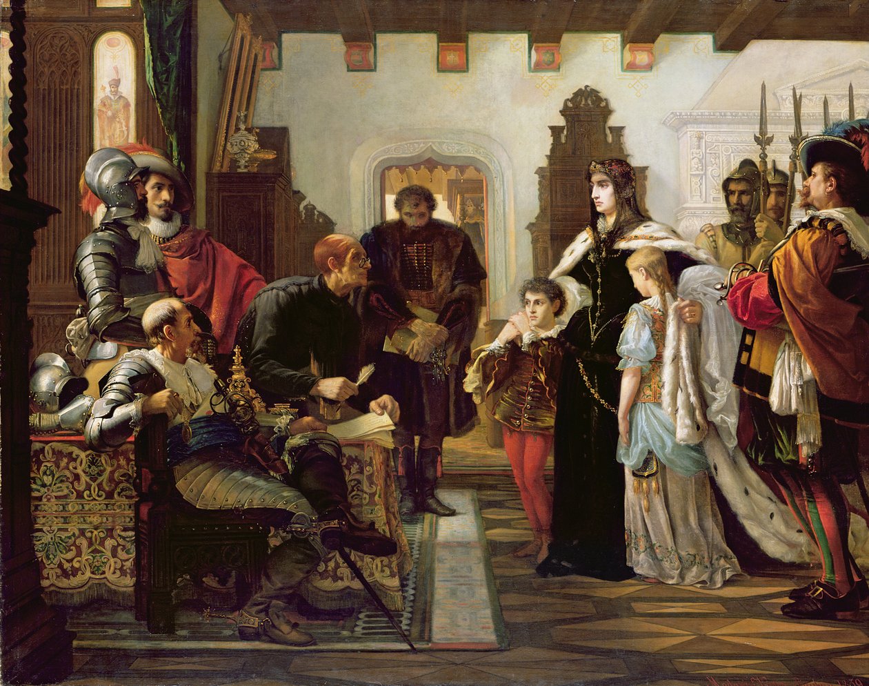 Het proces van Ilona Zrinyi, 1859 door Viktor Madarász