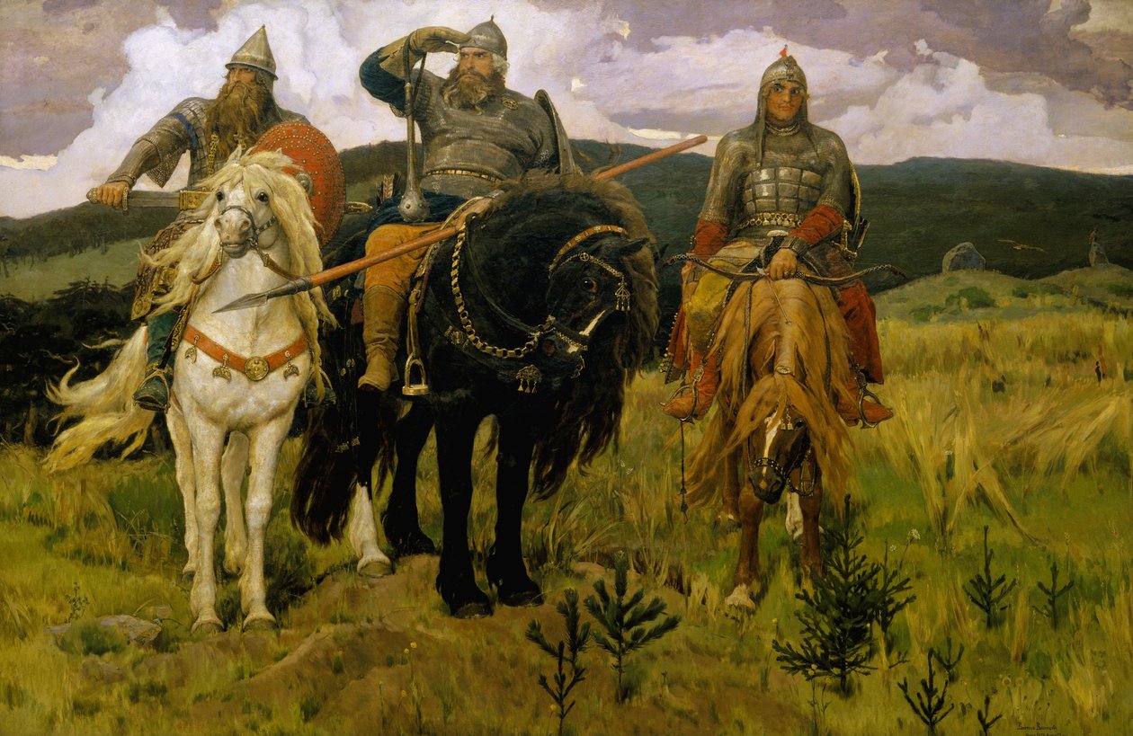 Helden (Bogatyri) door Viktor Mikhaylovich Vasnetsov