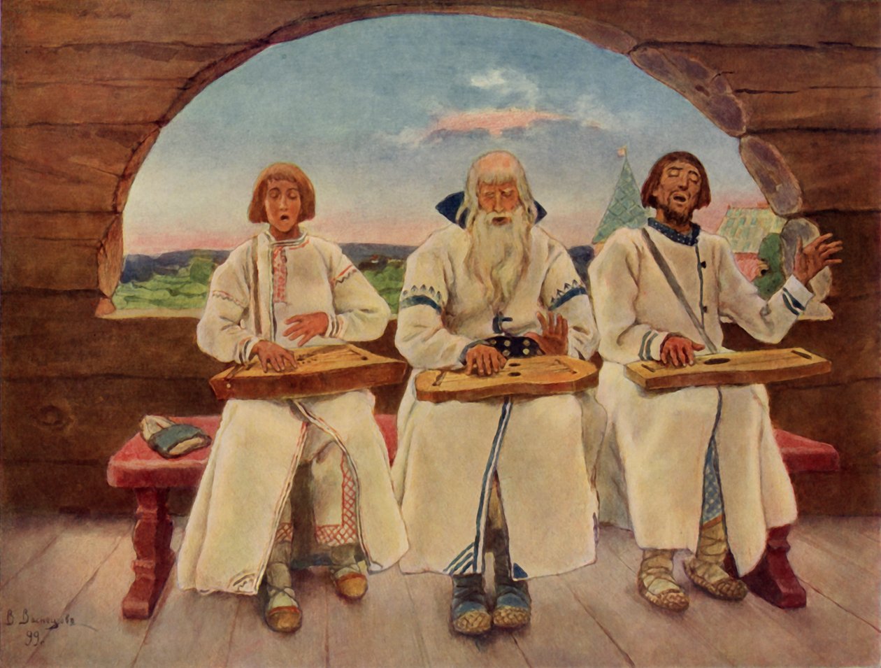 De muzikanten, 1899, 1965 door Viktor Mikhaylovich Vasnetsov