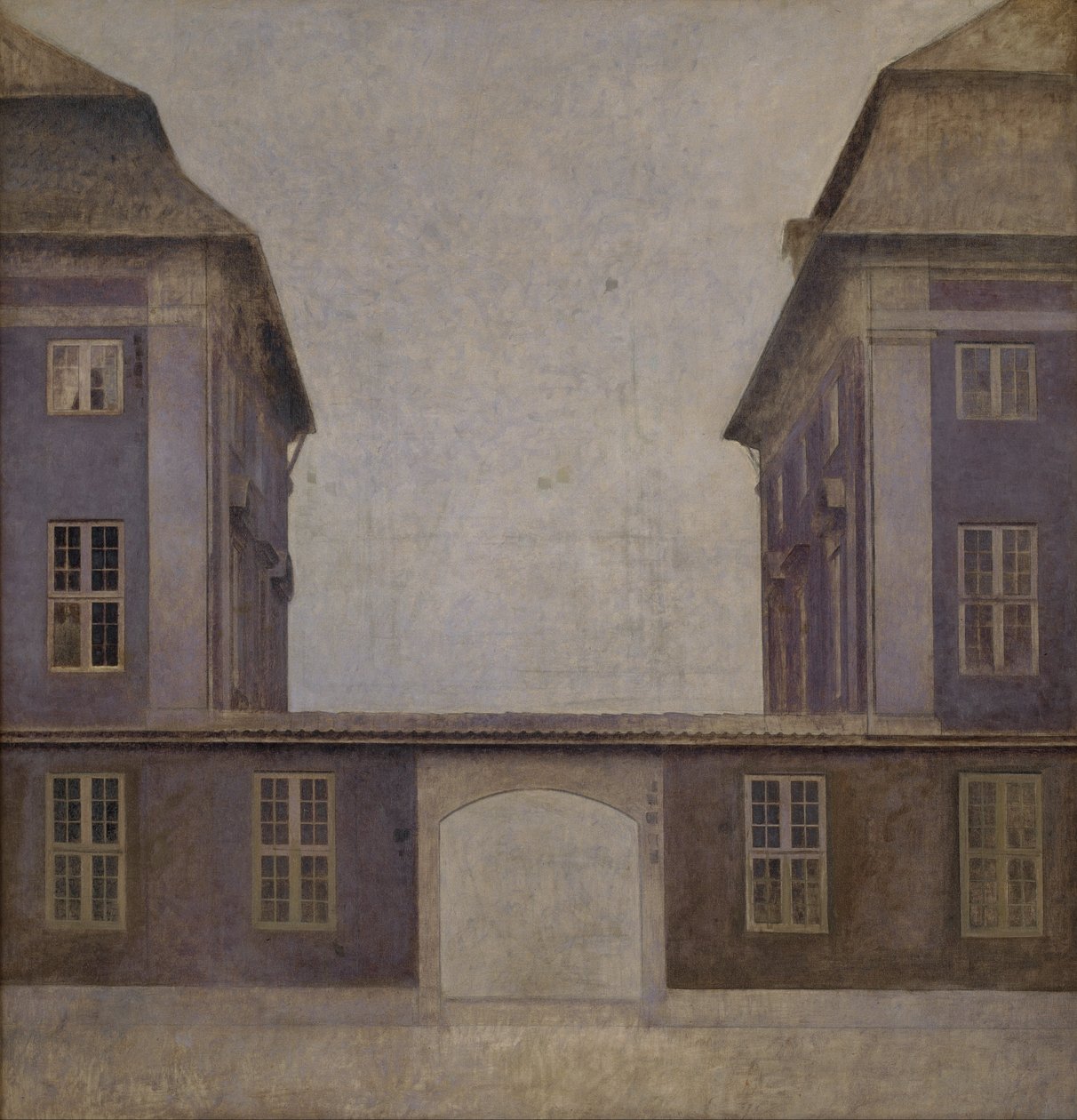 De gebouwen van de Aziatische Compagnie, gezien vanaf St. Annæstraat door Vilhelm Hammershøi