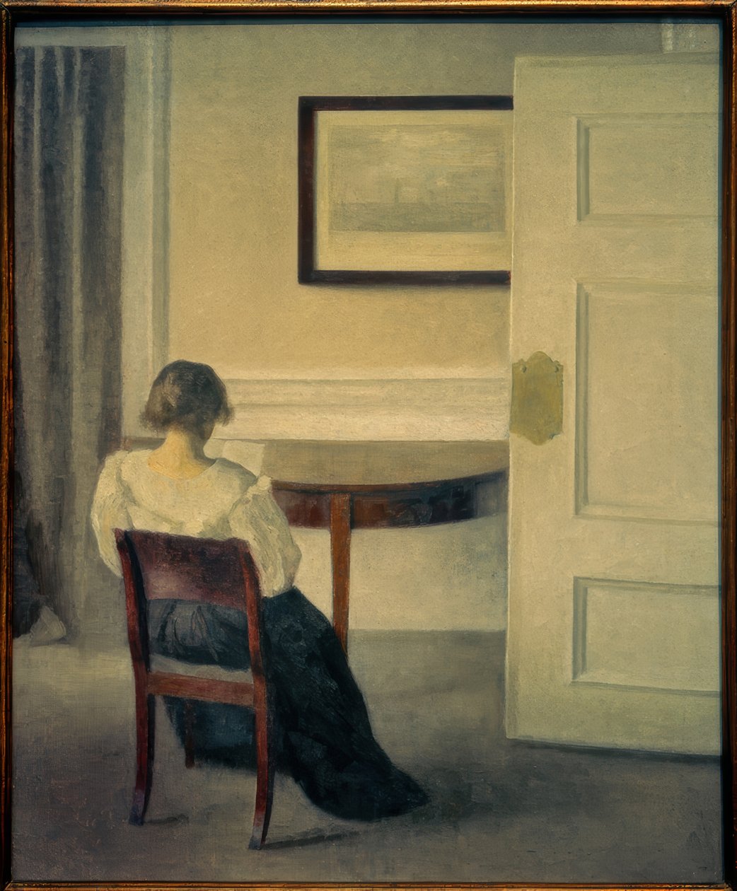 Interieur, 1893 door Vilhelm Hammershoi