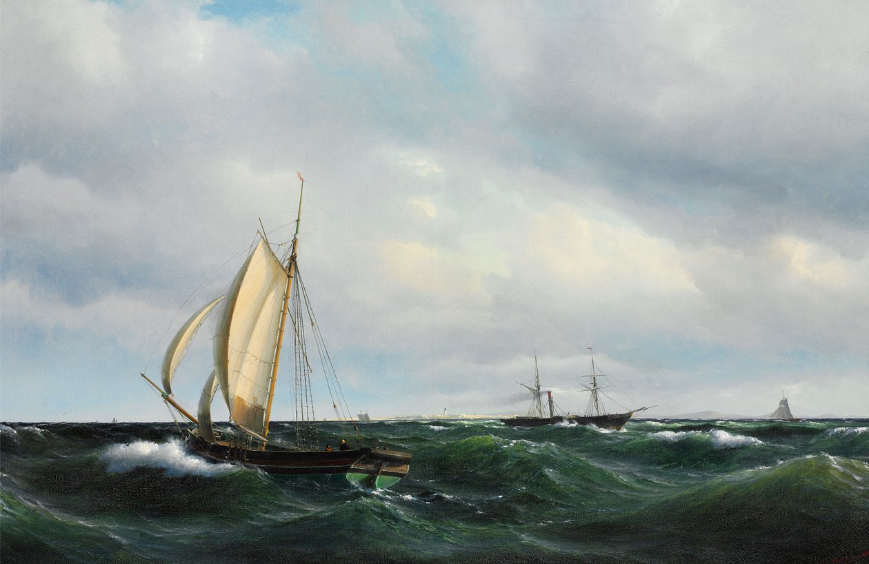 Vilhelm Melbye - Stormachtige namiddag in Skagerak door Vilhelm Melbye