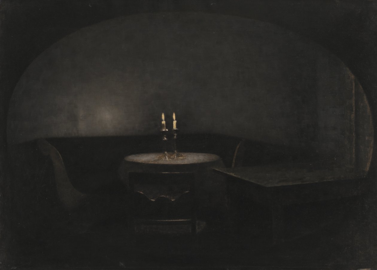 Interieur. Kunstlicht door Vilhelm Hammershøi