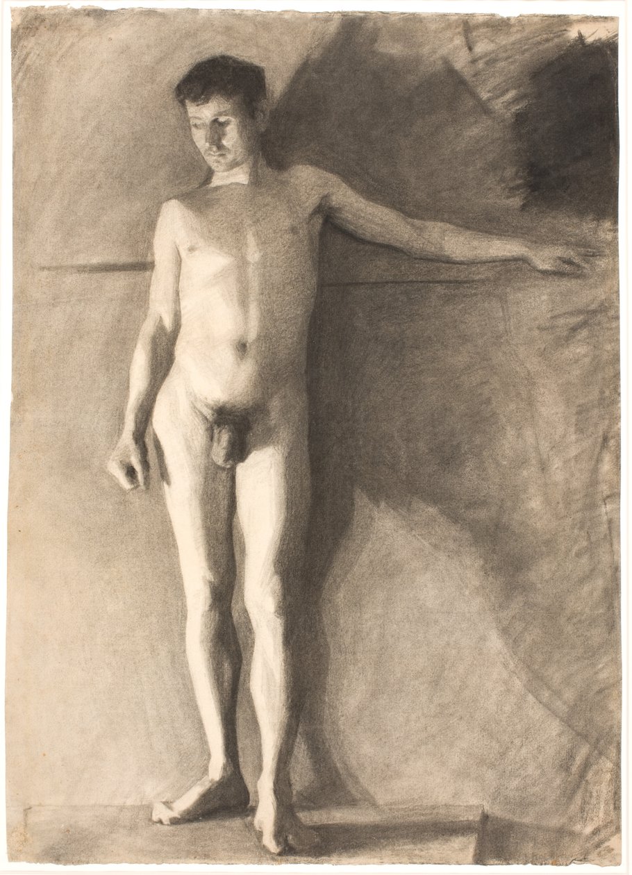 Staande mannelijke model door Vilhelm Hammershøi