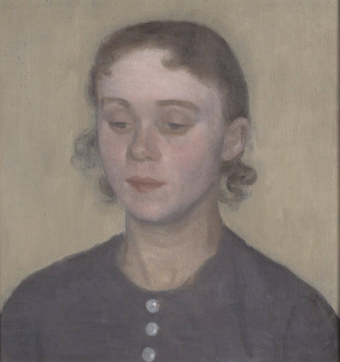 De vrouw van de kunstenaar, Ida Hammershøi, née Ilsted door Vilhelm Hammershøi