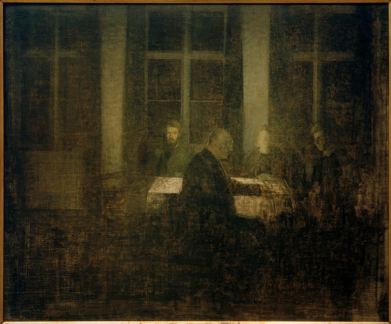 Avond in de kamer door Vilhelm Hammershoi
