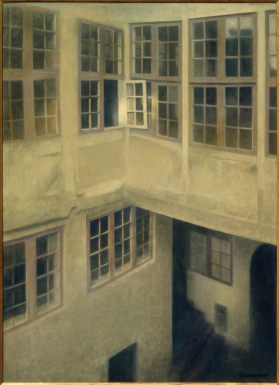 Binnenplaats. Strandgade 30 door Vilhelm Hammershoi