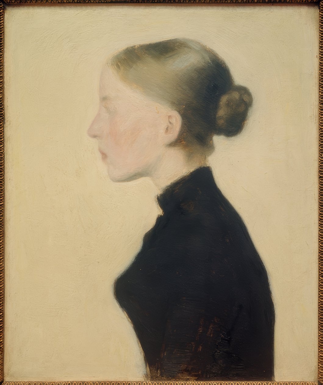 Ziek jong meisje door Vilhelm Hammershoi