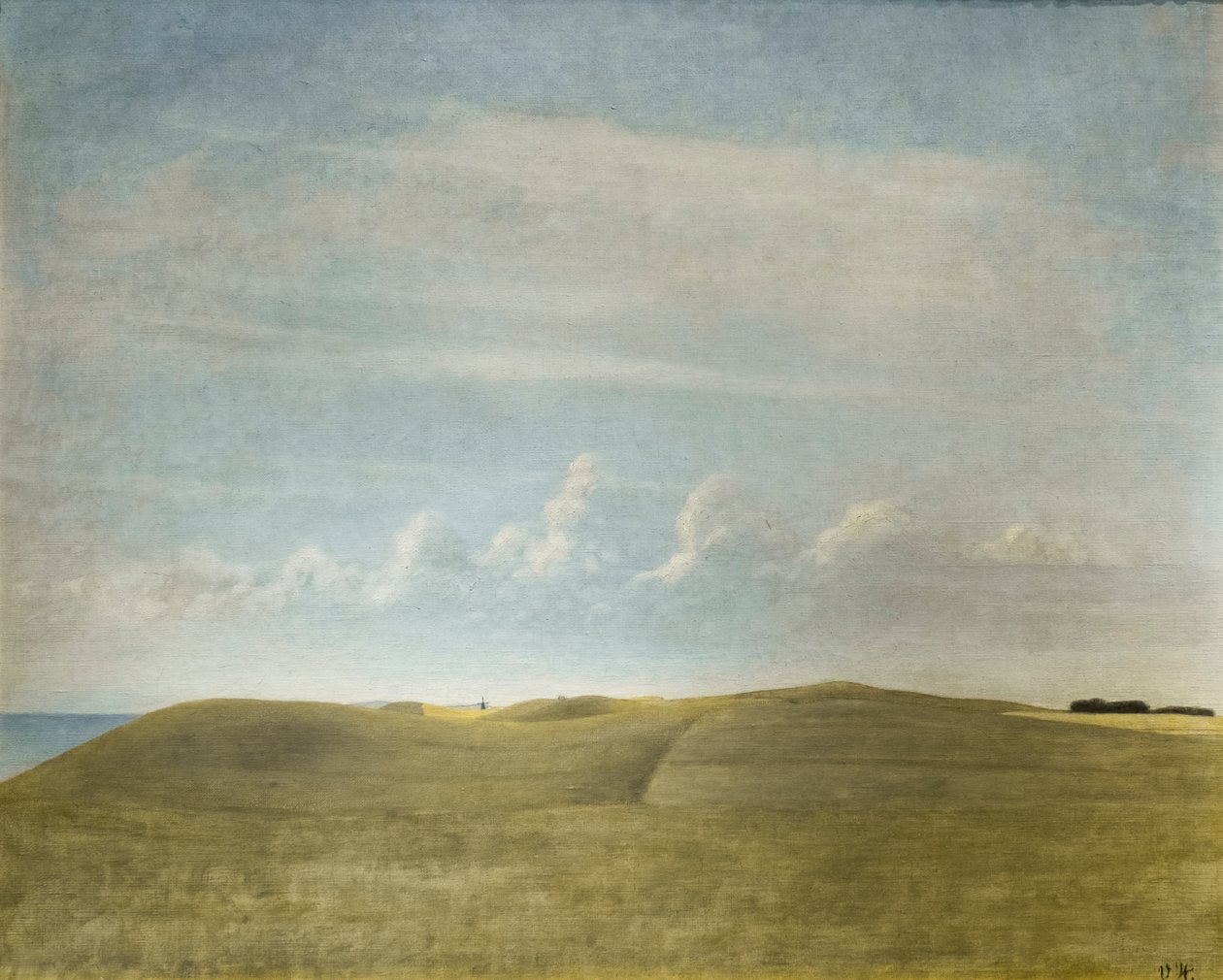 Landschap (zicht op Refsnaes) door Vilhelm Hammershoi