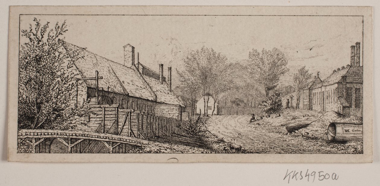 Straatbeeld in Frederiksværk door Vilhelm Kyhn