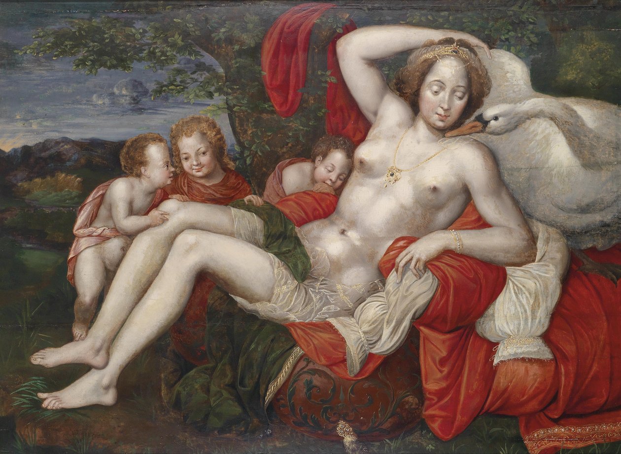 Leda en de zwaan door Vincent Sellaer