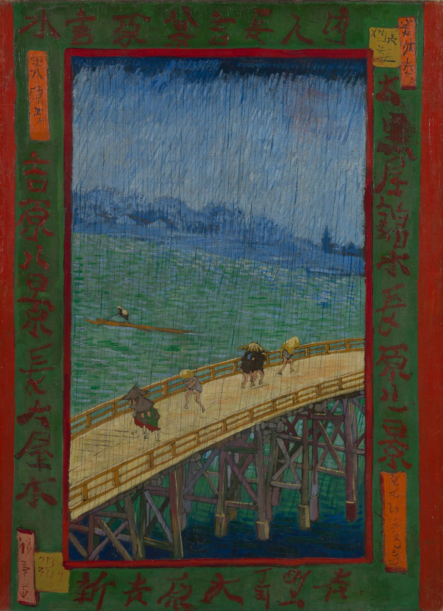 Brug in de regen (naar Hiroshige) door Vincent van Gogh