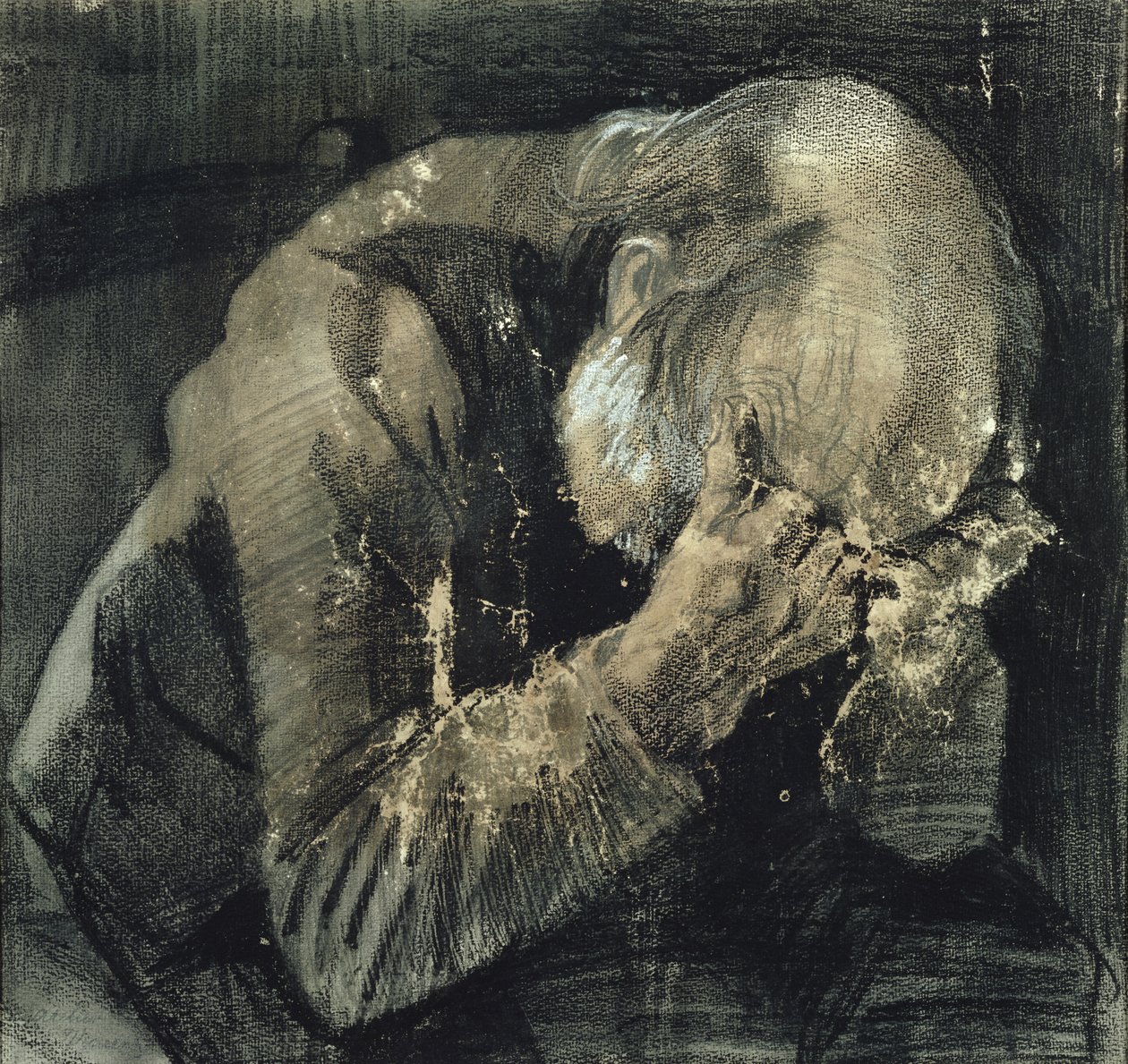 Man met zijn hoofd in zijn handen door Vincent van Gogh