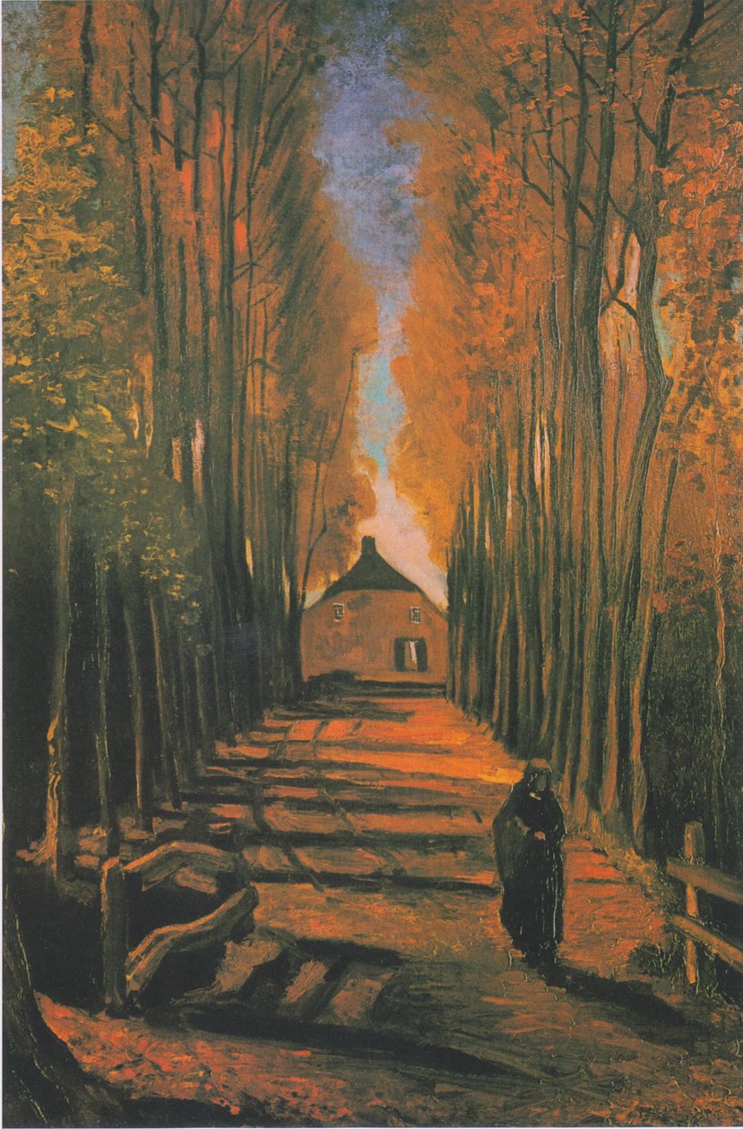 Populierenlaan in de herfst door Vincent van Gogh