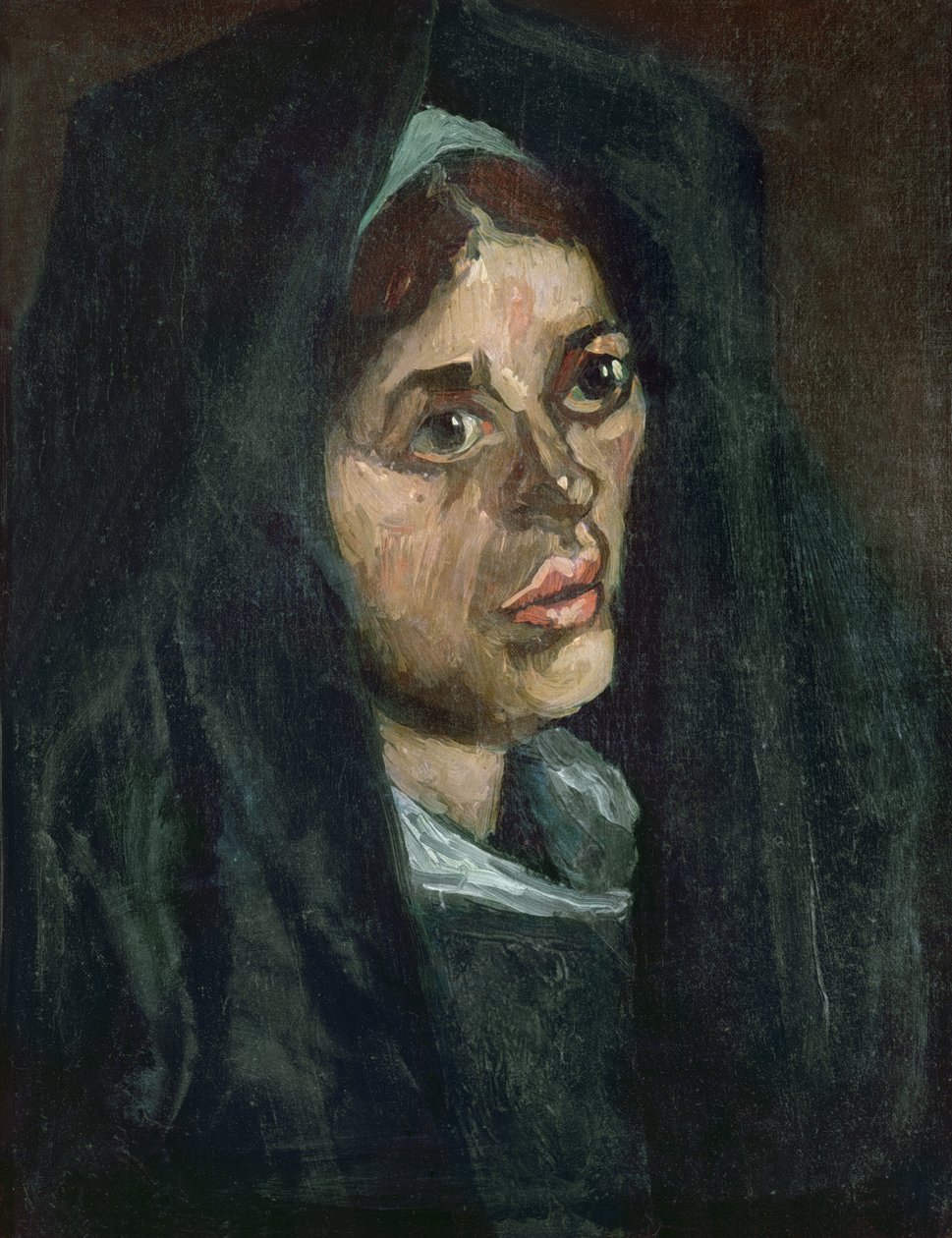 Boer met mosgroene sjaal, c.1885 door Vincent van Gogh