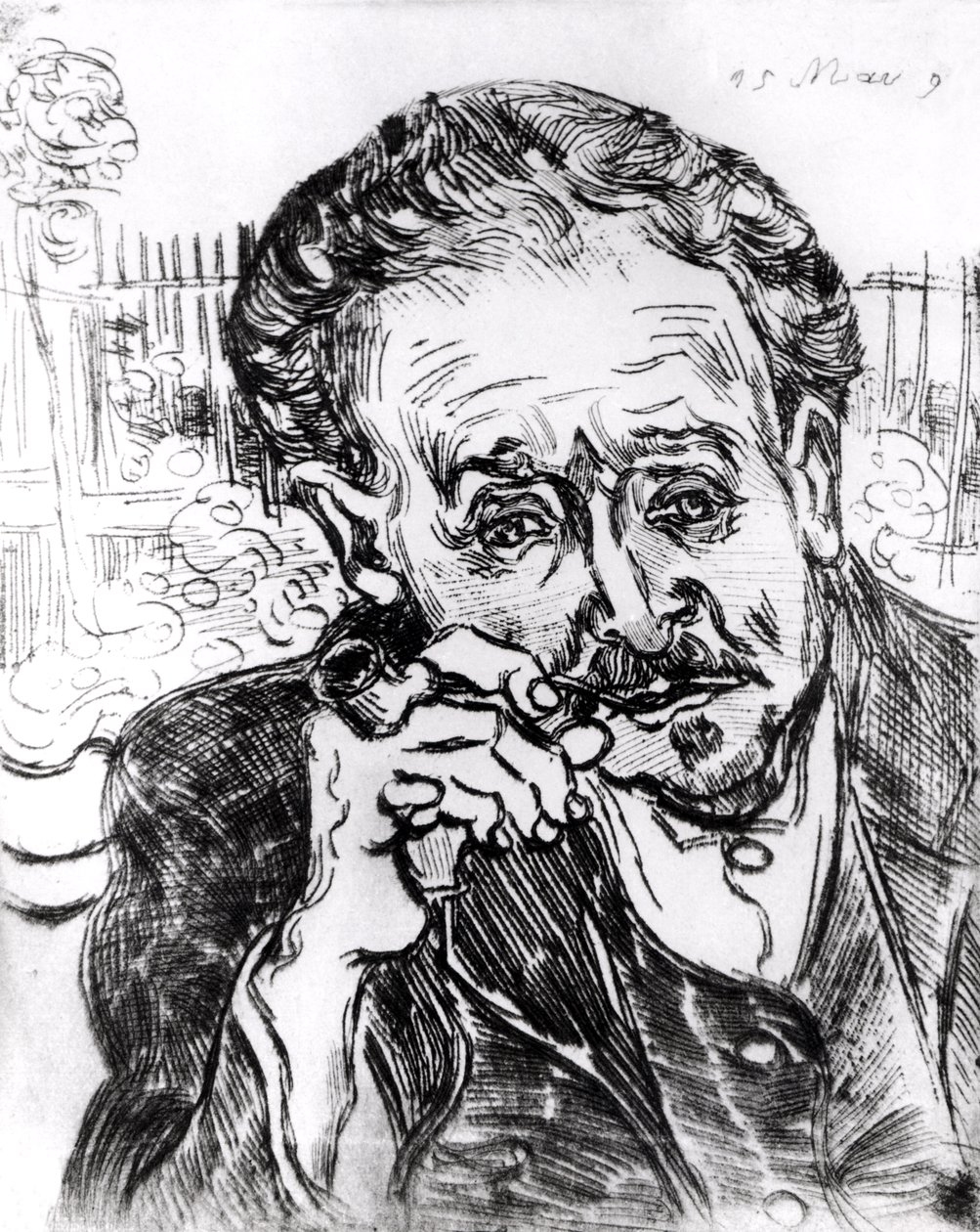 De man met de pijp, portret van dokter Paul Gachet, 15 maart 1890 door Vincent van Gogh