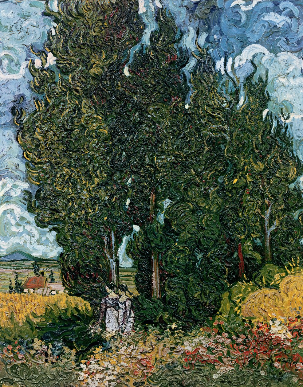De cipressen, c.1889-90 door Vincent van Gogh