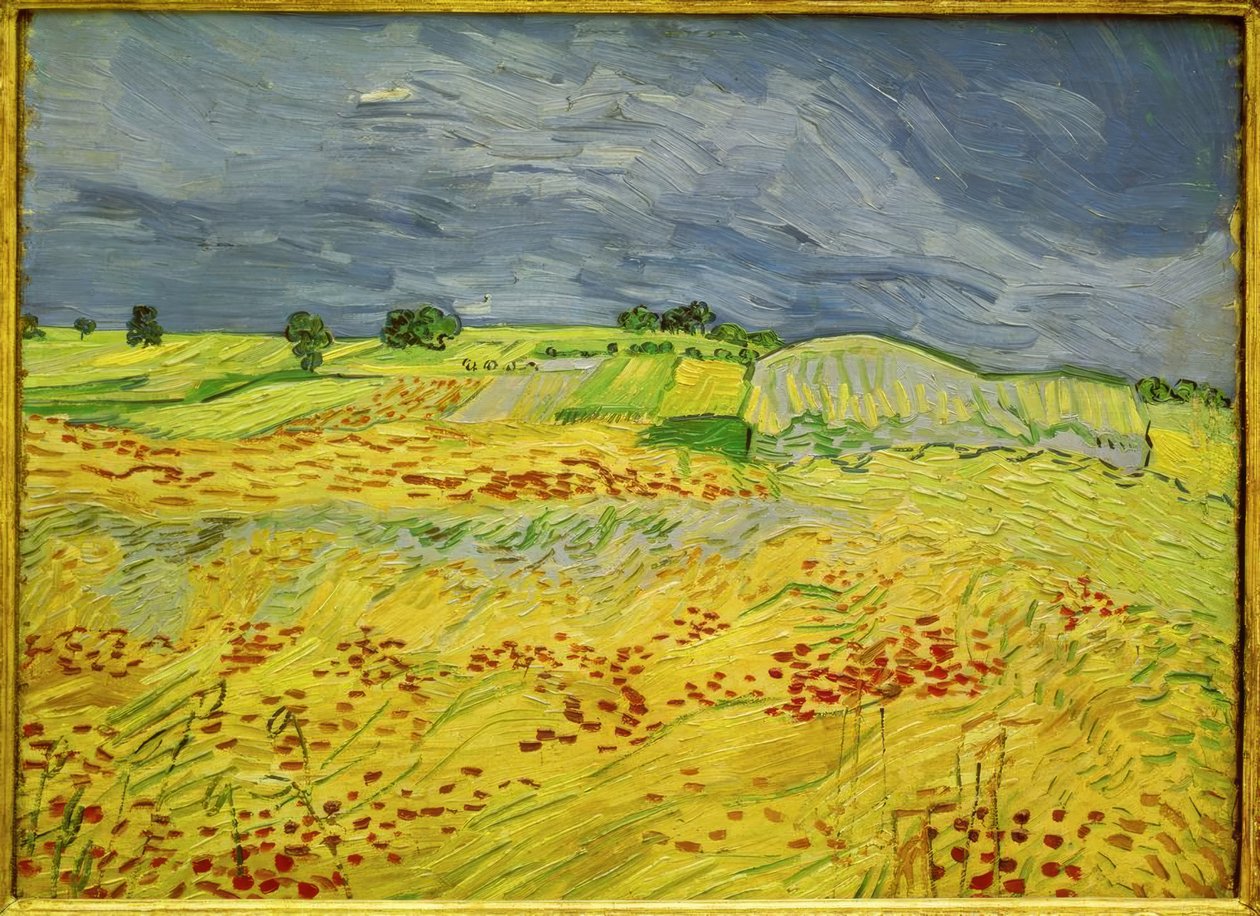 Korenveld met onweerslucht door Vincent van Gogh