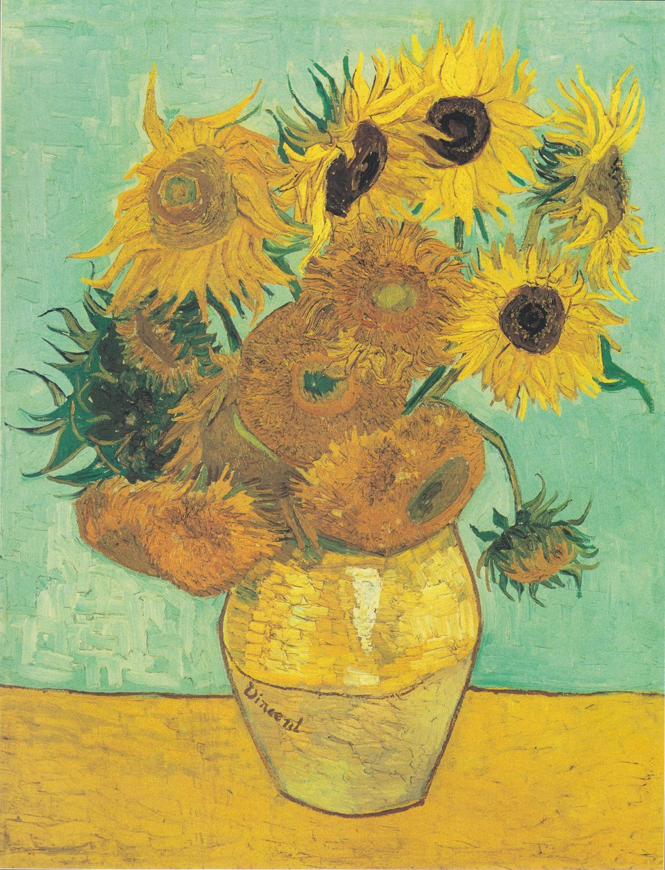 Twaalf zonnebloemen in een vaas door Vincent van Gogh