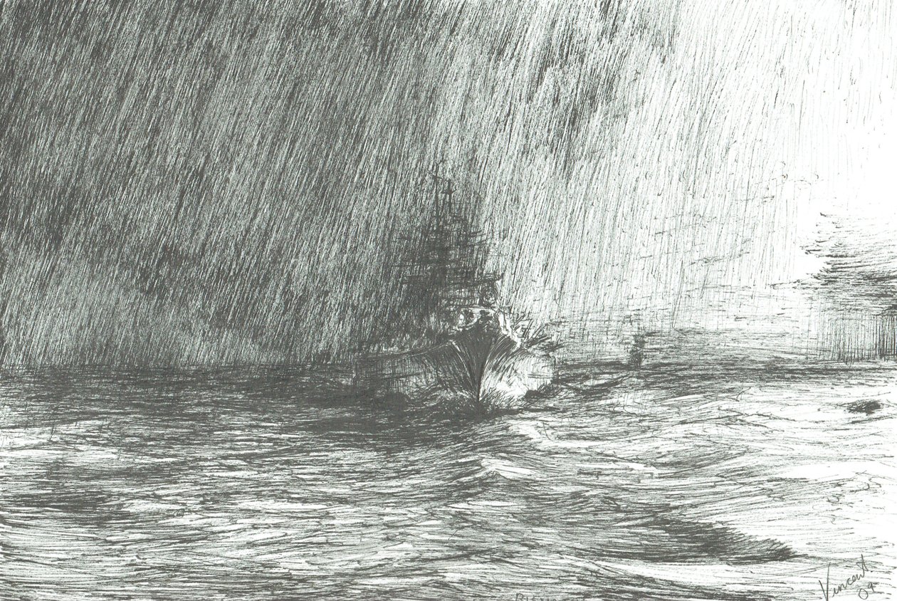 Tirpitz in Arctische wateren 1943 door Vincent Alexander Booth