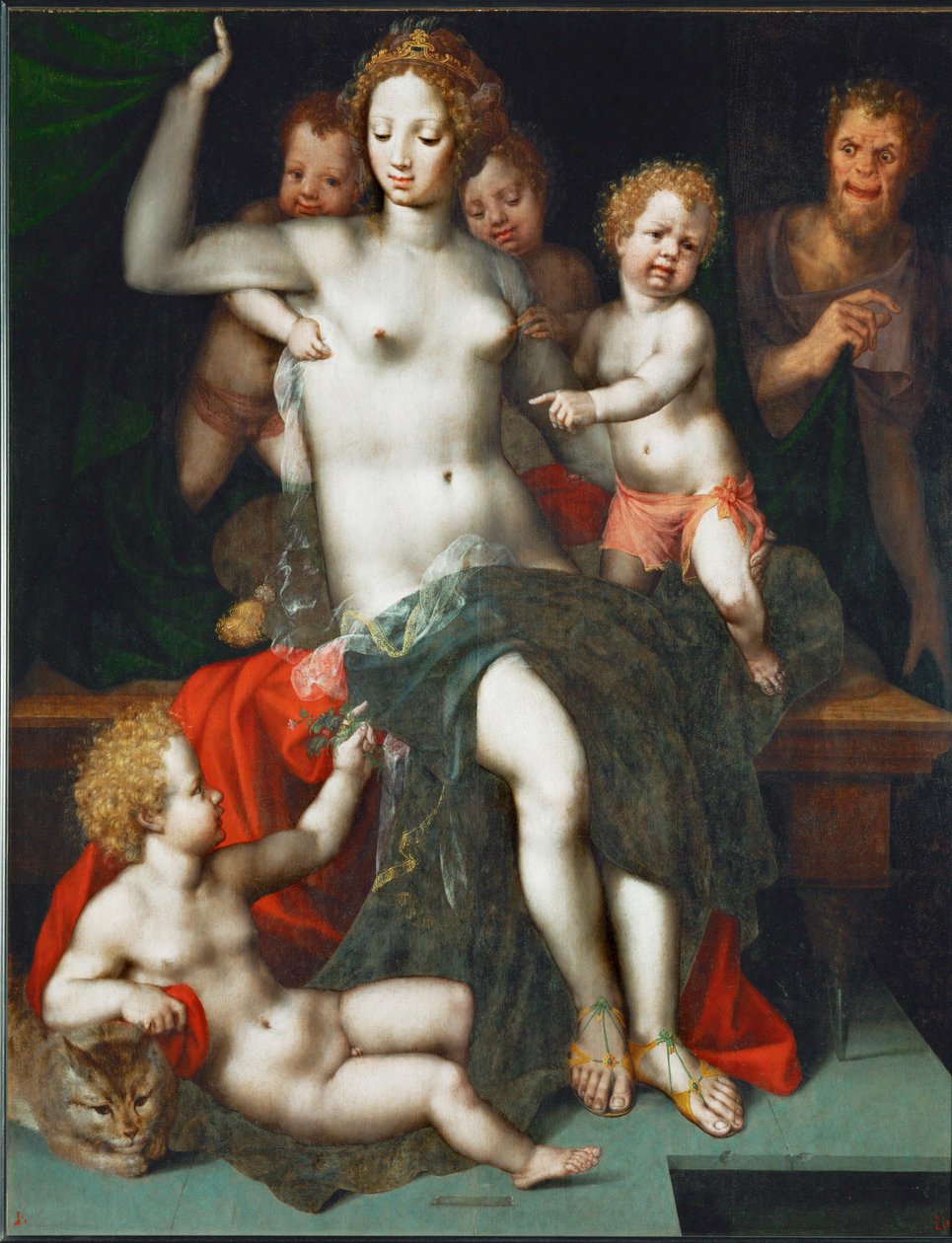 Satyr en Antiope ... door Vincent Sellaer