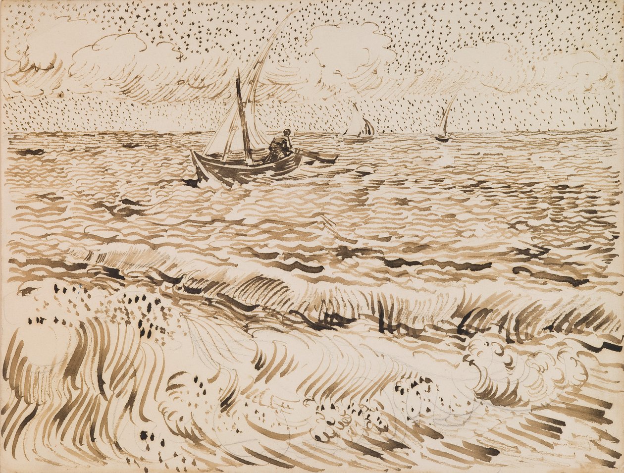 Vissersboten in Saintes-Maries-de-la-Mer door Vincent van Gogh