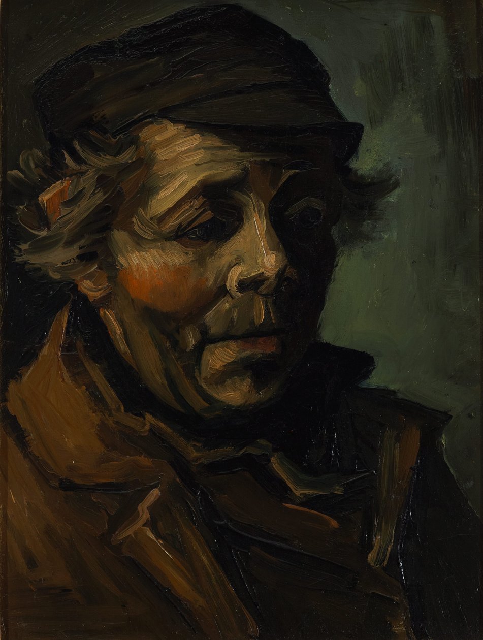 Hoofd van een boer, 1884 door Vincent van Gogh
