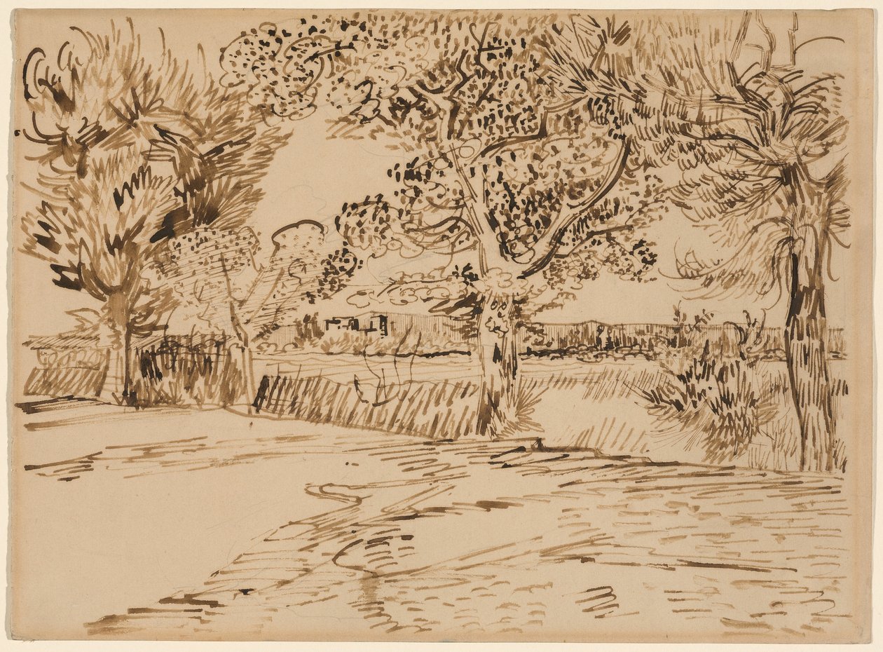Landschap bij Arles door Vincent van Gogh