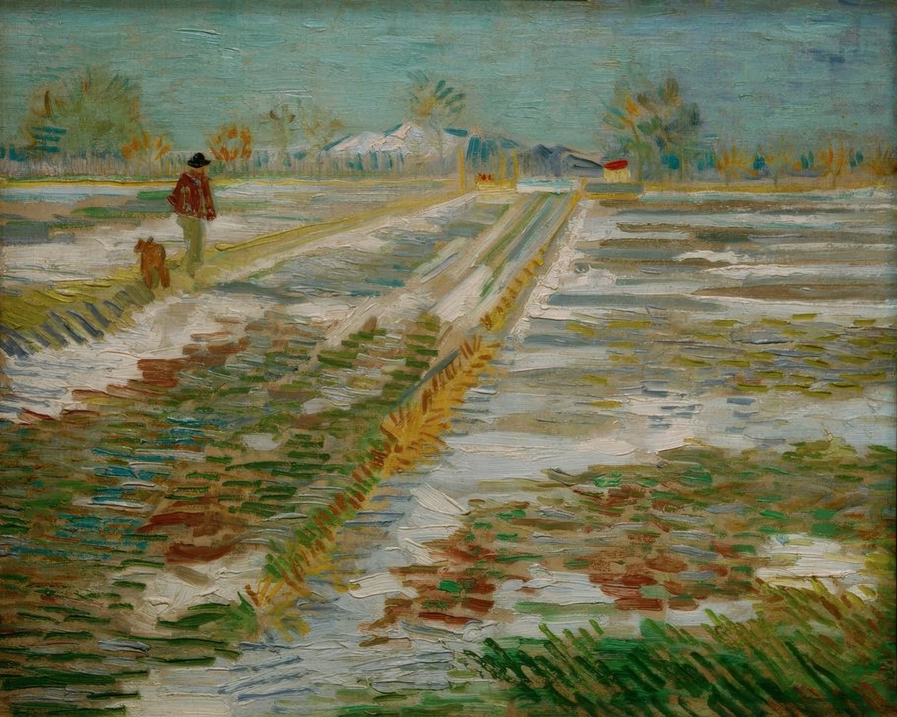 Landschap met sneeuw door Vincent van Gogh