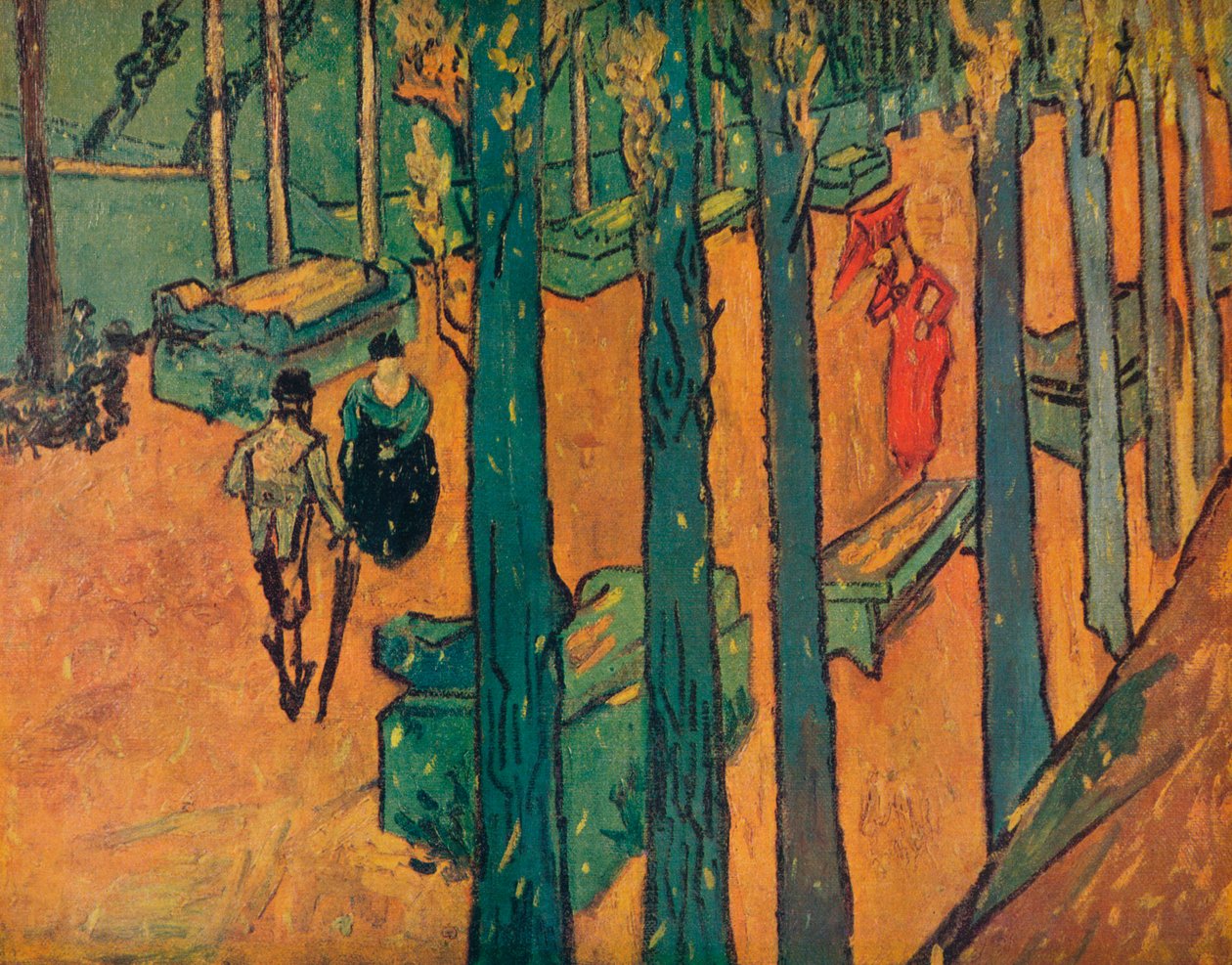 Le Aliscamps, 1888 door Vincent van Gogh