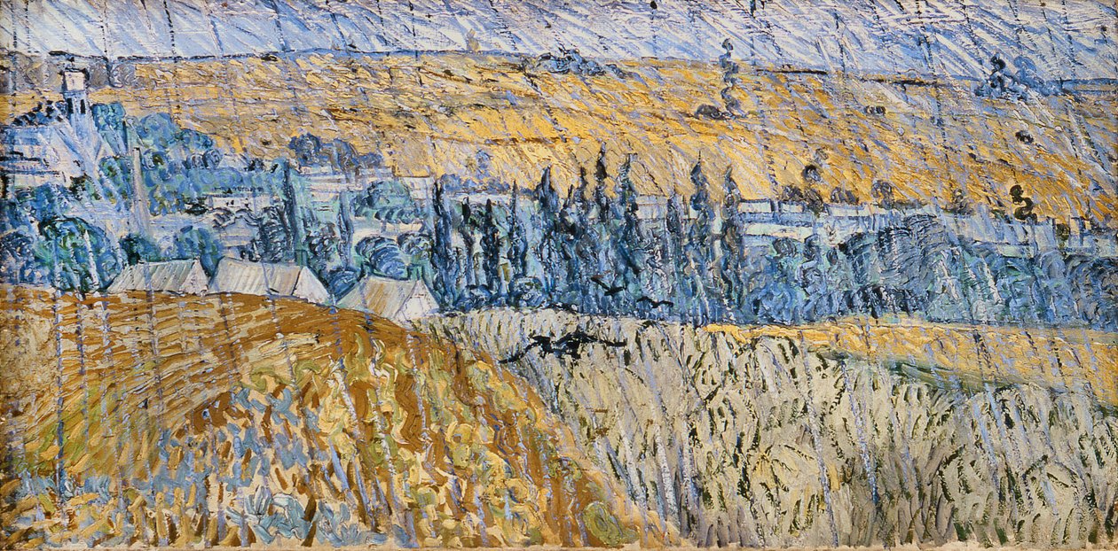 Regen - Auvers door Vincent van Gogh