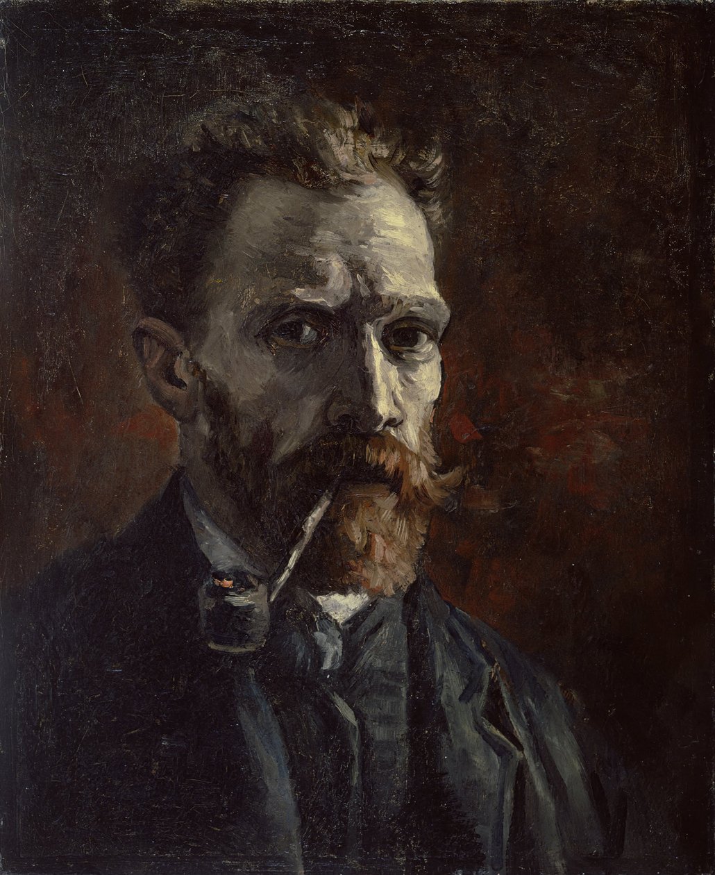 Zelfportret met pijp, 1886 door Vincent van Gogh