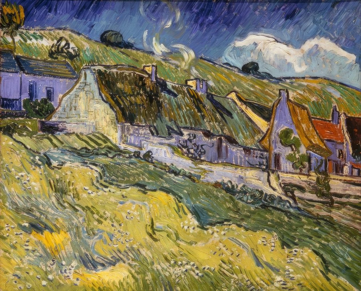 Met stro bedekte huizen door Vincent van Gogh