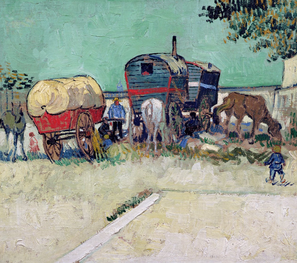 De Karavanen, Zigeunerkamp nabij Arles door Vincent van Gogh