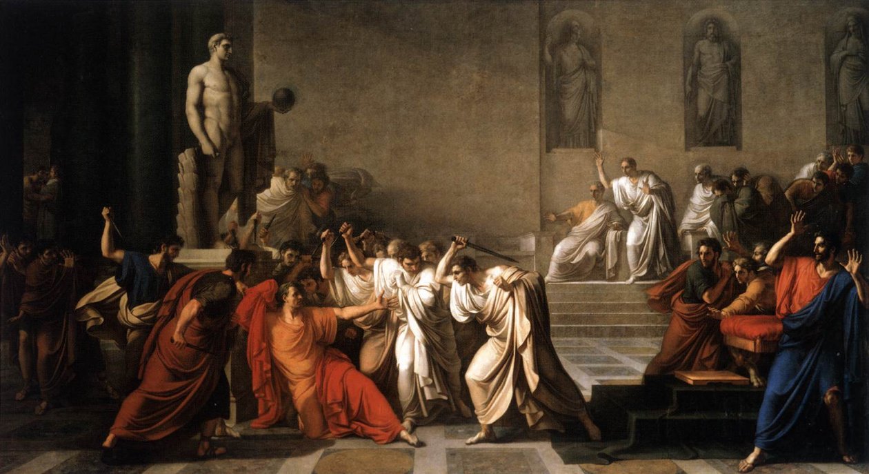De dood van Caesar door Vincenzo Camuccini