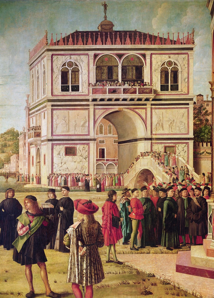 Terugkeer van de Engelse ambassadeurs, uit de St. Ursula-cyclus (detail) door Vittore Carpaccio