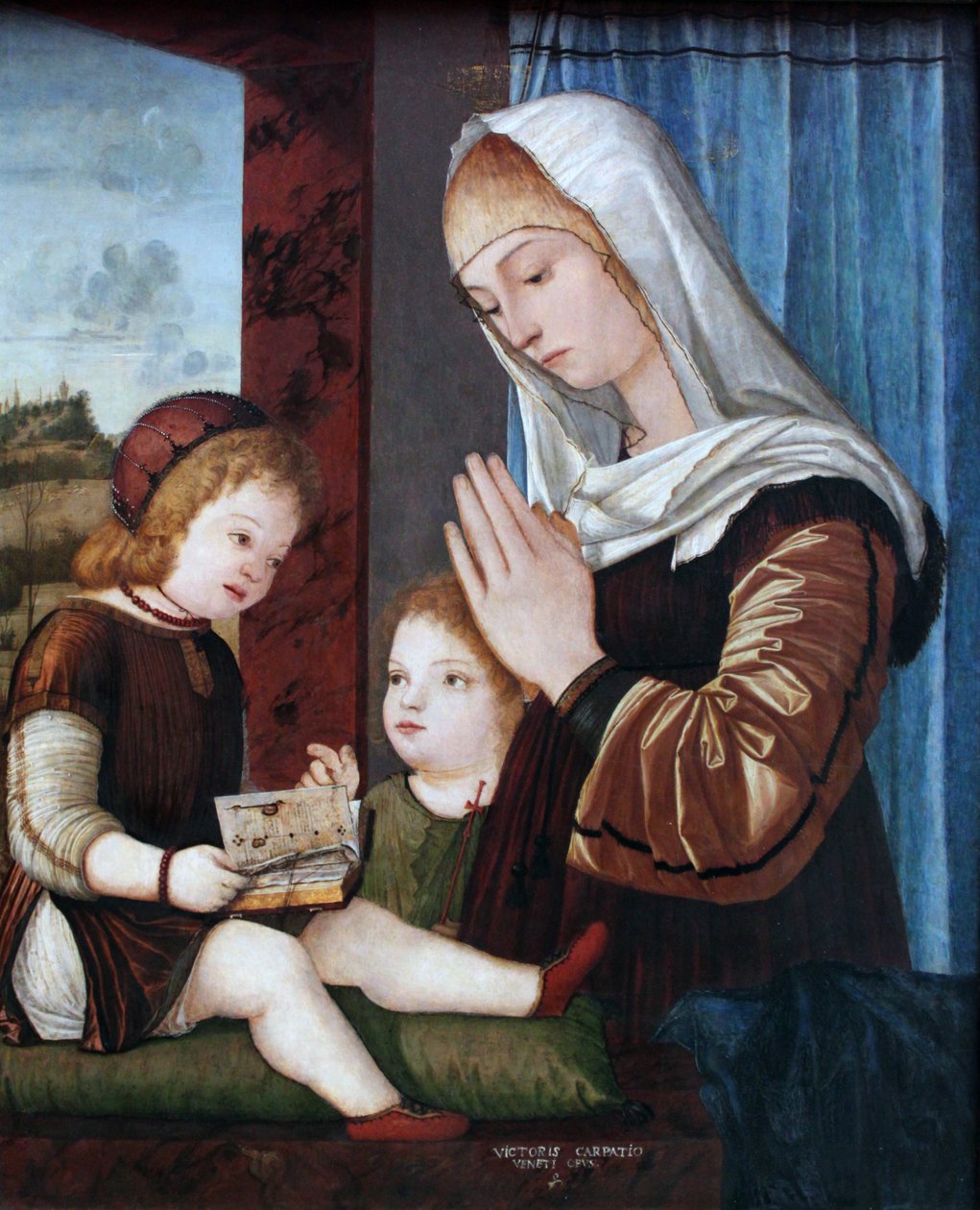Madonna met kind en Johannes de Doper als kind door Vittore Carpaccio