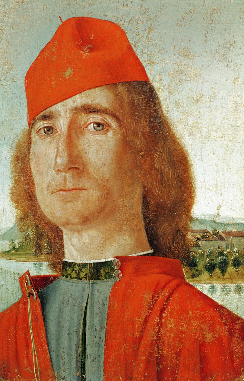 Man met een rode baret door Vittore Carpaccio