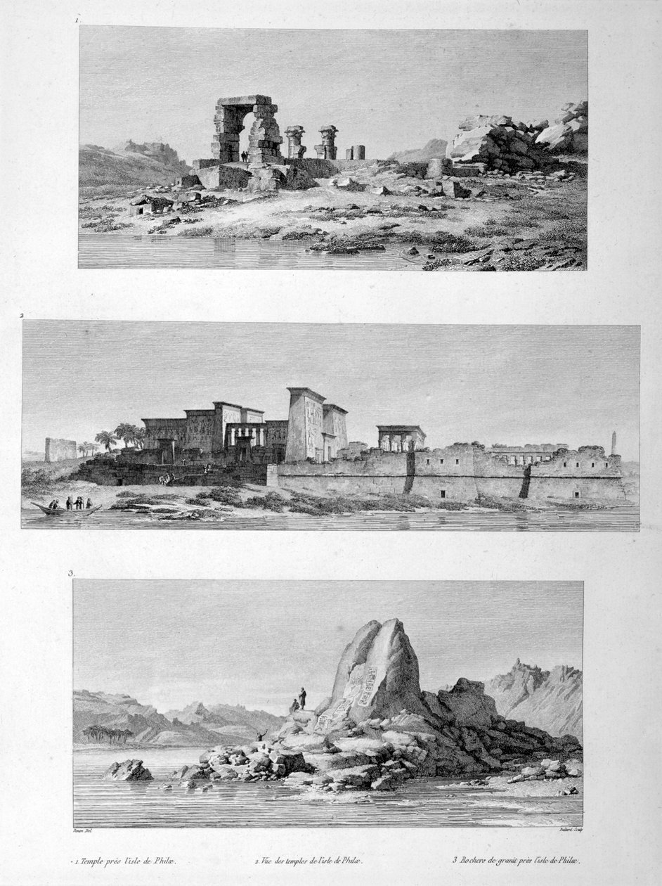 Verwoeste Tempels in Philae, Egypte, 1802 door Vivant Denon