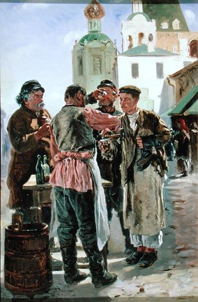 Kvass-verkoper door Vladimir Egorovic Makovsky