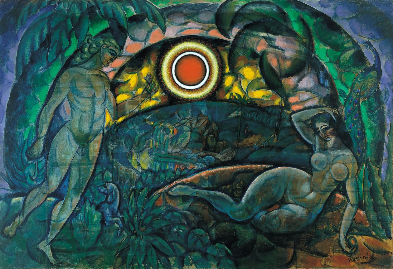 Adam en Eva, 1912 door Daniel Vladimir Baranoff Rossine