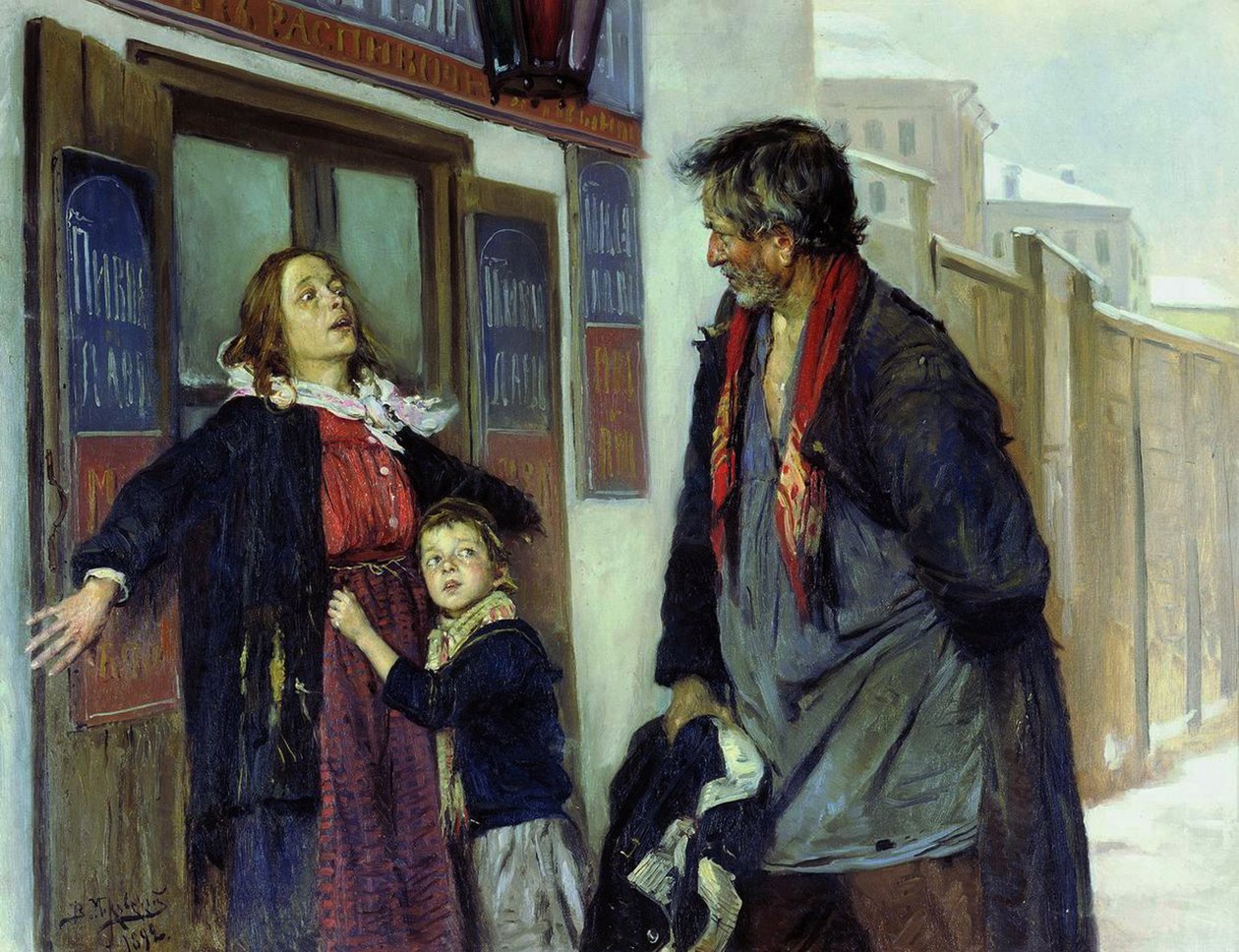 Ik laat niet binnen!, 1892 door Vladimir Egorovic Makovsky