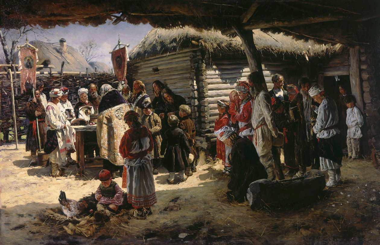 Een Paasgebed, 1887-1888 door Vladimir Yegorovich Makovsky