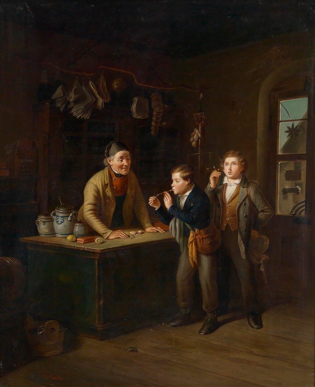 De eerste sigaar door W. Geisler