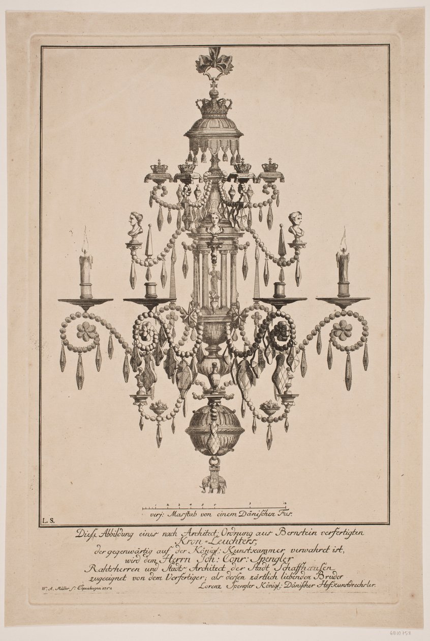 Een kroonluchter door W.A. Müller